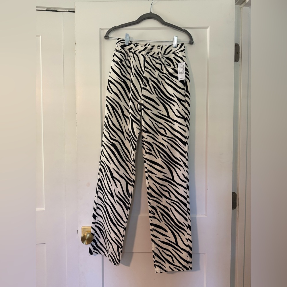 PacSun Black and White Zebra Print Straight Leg Pants